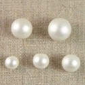Bouton perle boule nacré sur pied 8 à 12 mm