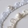 Bandes à brides blanc et ivoire avec bouton demi-boule 10 mm pour le blanc et perle 10 mm pour l'ivoire