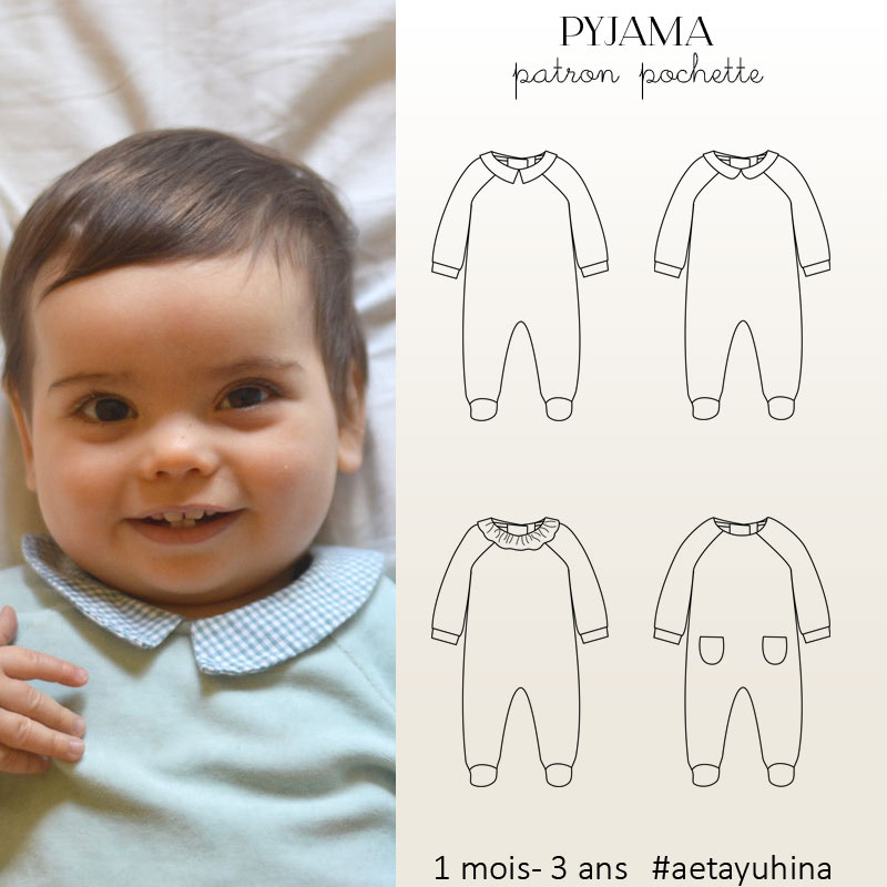Patron couture, bébé, pyjama, dors-bien