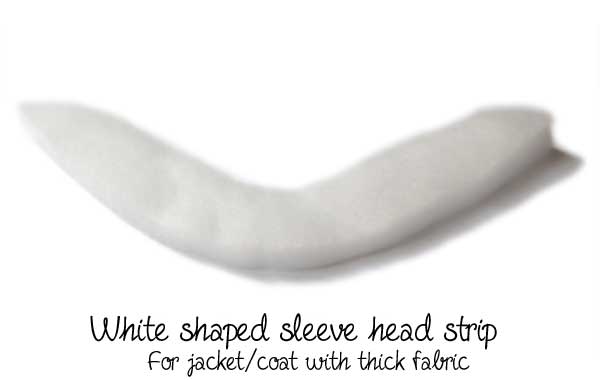 white shaped sleeve head strip