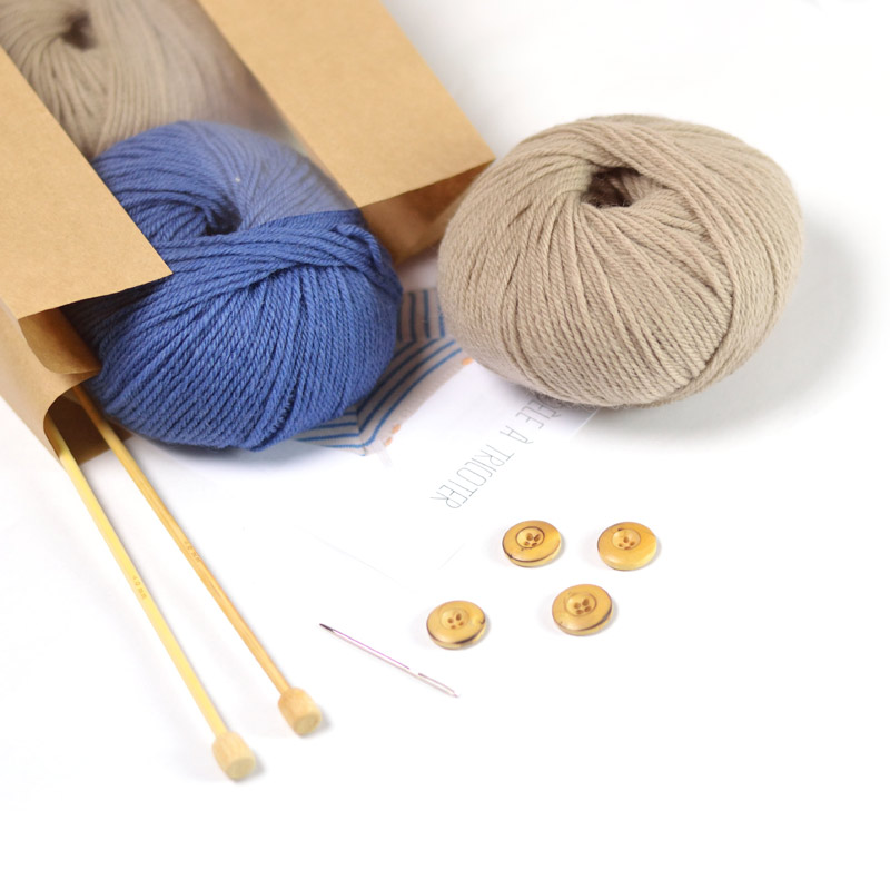 baby breton striped sailor sweater Augustin knitting kit