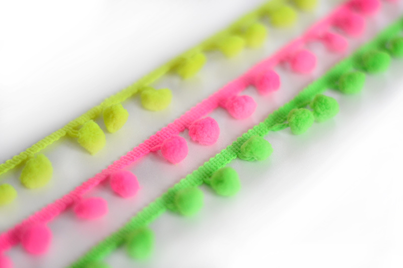 fluorescent pompom braid