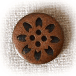 round wooden flower button